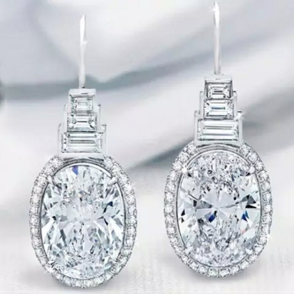 Silver Drop Earrings - Picture 2 of 5